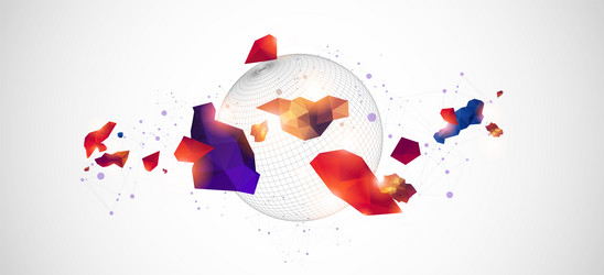 abstract sphere background with plexus effect 3d vector image