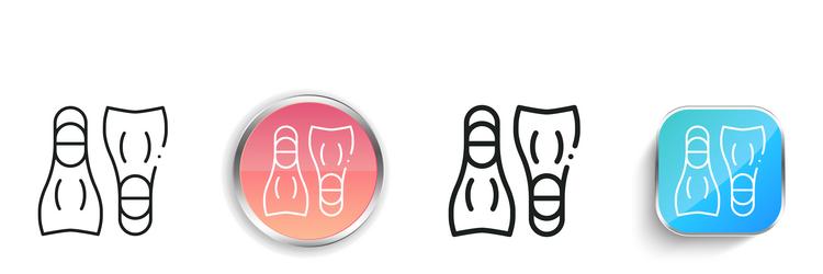 flippers icon thin linear regular and button vector image
