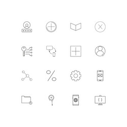 Internet technologies linear thin icons set vector