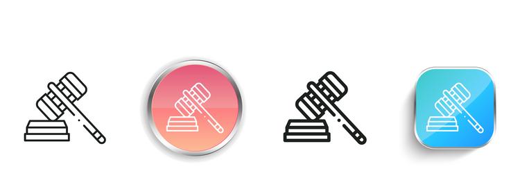 judge icon thin linear regular and button style vector image