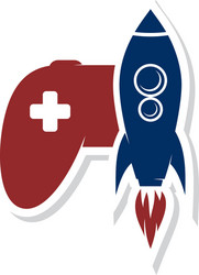rocket game console turbo speed joystick vector image