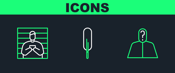 set line anonymous with question mark suspect vector image