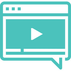 video message flat line web icon concept vector image