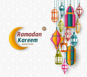 ramadan kareem background islamic arabic lantern Vector Image