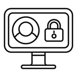 computer security system displaying user account vector image