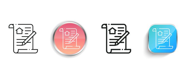 contract icon thin linear regular and button vector image