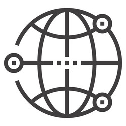 global network flat line web icon vector image