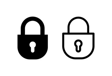 Lock icon set padlock encryption vector