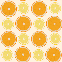 Repeating pattern oranges and lemons vector