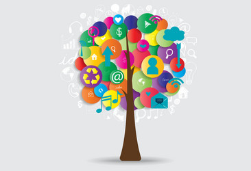 tree with cloud of application vector image