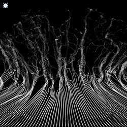 array with dynamic emitted particles water splash vector image