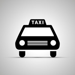 car taxi silhouette simple black icon vector