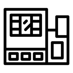 cnc machine processing metal detail with buttons vector image