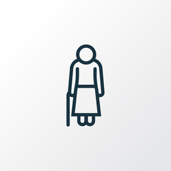 Old outline symbol premium quality isolated woman vector