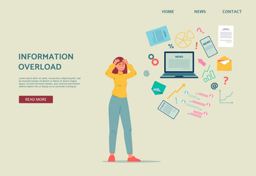 Woman overload work and stream information vector