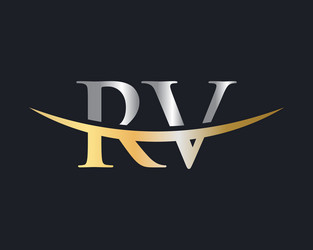 Modern rv logo design for business and company Vector Image