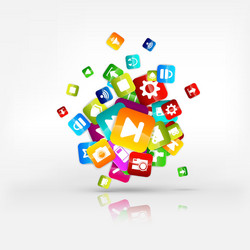 application buttonsocial mediacloud computing vector image