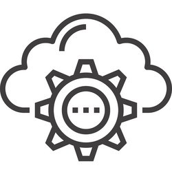 cloud computing flat line web icon vector image