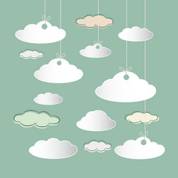 clouds hung on strings retro sky background vector image