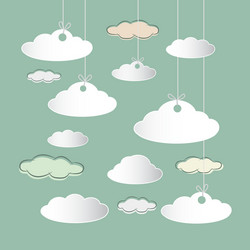 clouds hung on strings retro sky background vector