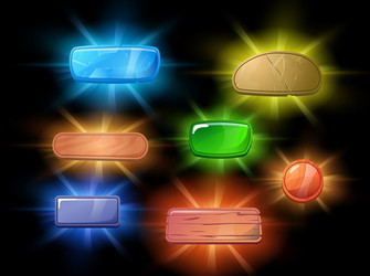 different shapes and textures buttons for game ui vector image