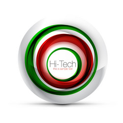 digital techno sphere web banner button or icon vector