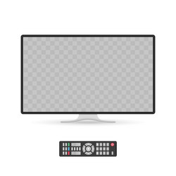 empty tv with reflection and transparency screen vector image