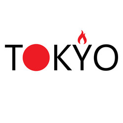 stylized tokyo lettering with japan flag vector