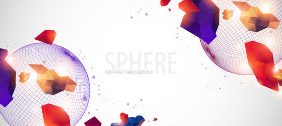 abstract sphere background with plexus effect 3d vector image