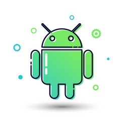 Android icon mobile software programming sign vector