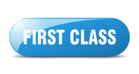 First class button sign key push vector