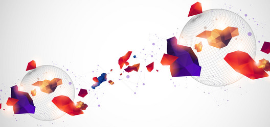 abstract sphere background with plexus effect 3d vector image