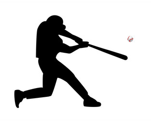Baseball Player Hitting Ball Vector Image