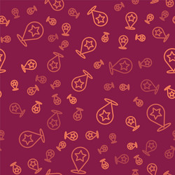 Brown line map pointer with star icon isolated vector