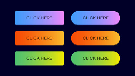 Click here gradient colorful buttons set vector
