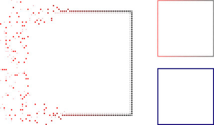 Dissolved pixel halftone square frame icon vector