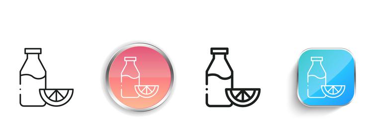 juice bottle icon thin linear regular and button vector image