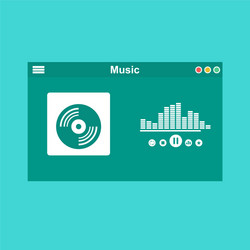 Media player application app template with flat vector