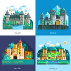 Colorful castles set Royalty Free Vector Image