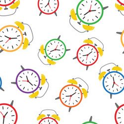 Alarm clock seamless pattern background Royalty Free Vector