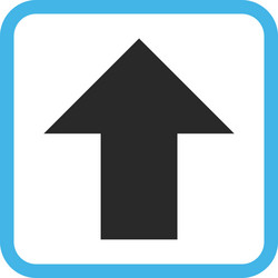 Arrow up icon in a frame vector