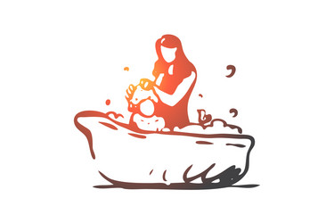 Baby Girl Bath Vector Images (over 2,600)