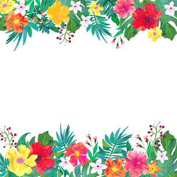 Floral Watercolor Frame Vector Image