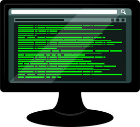 programming code on a monitor screen vector