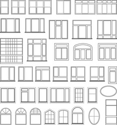 Window arched frames large collection Royalty Free Vector