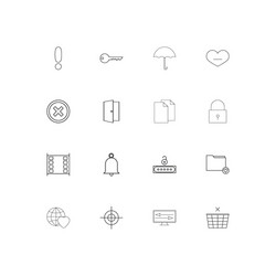 web linear thin icons set outlined simple vector image