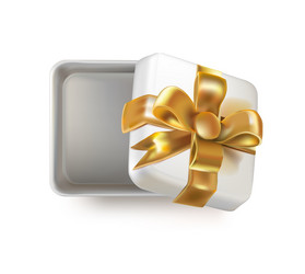 white 3d prize box opened gift on wedding vector