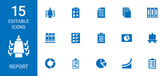 15 report icons vector