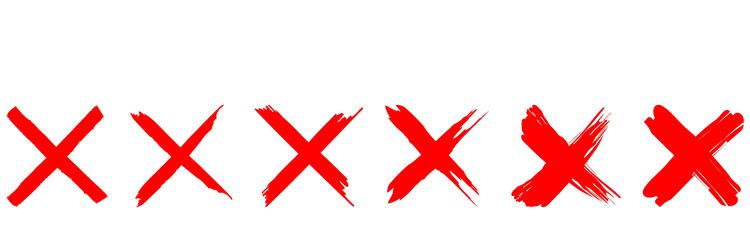 Check mark and x set icon simple web buttons vector