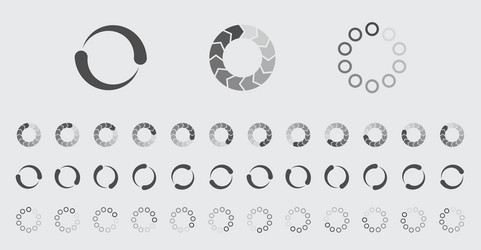circular loading buffering icons set vector image